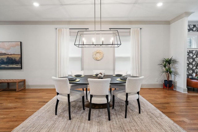 1931 Warfield Dr, Nashville, TN 37215 - dining area featuring a chandelier, wood finished floors, and recessed lighting