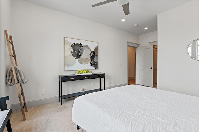 1931 Warfield Dr, Nashville, TN 37215 - bedroom featuring light carpet, recessed lighting, and ceiling fan
