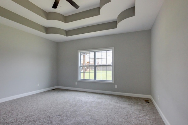 1331 Juniper Pass, Clarksville, TN 37043 - carpeted empty room featuring ceiling fan and a tray ceiling