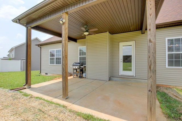 1331 Juniper Pass, Clarksville, TN 37043 - view of patio with a ceiling fan and area for grilling