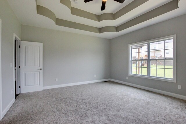 1331 Juniper Pass, Clarksville, TN 37043 - carpeted empty room with a ceiling fan and a raised ceiling