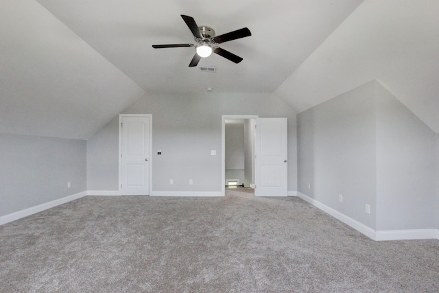 1331 Juniper Pass, Clarksville, TN 37043 - additional living space with carpet floors, lofted ceiling, a ceiling fan, and a baseboard radiator