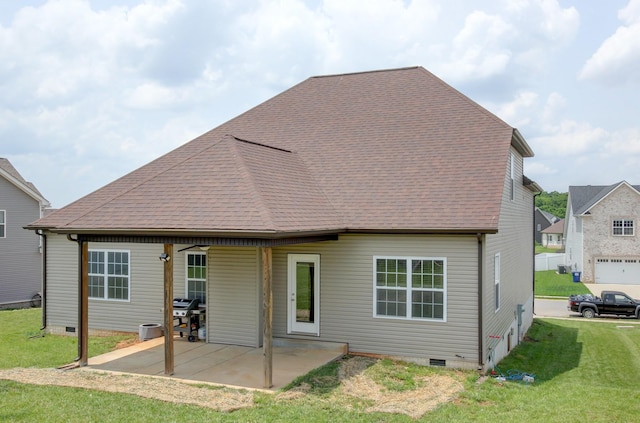 1331 Juniper Pass, Clarksville, TN 37043 - back of house with crawl space, a lawn, and roof with shingles