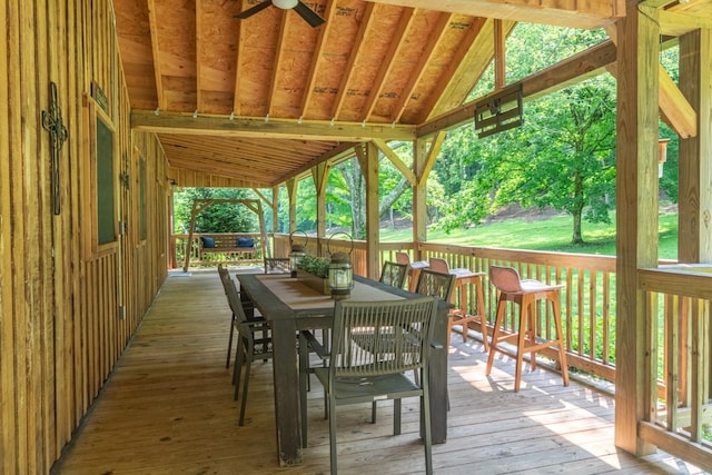 5191 Still House Hollow Rd, Franklin, TN 37064 - wooden terrace featuring ceiling fan