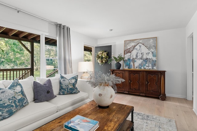 5191 Still House Hollow Rd, Franklin, TN 37064 - living room with light wood-style floors and baseboards