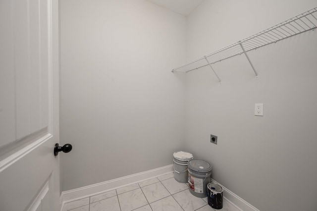 135 Bruce Meadows Dr, Beechgrove, TN 37018 - laundry room featuring hookup for an electric dryer and light marble finish floors