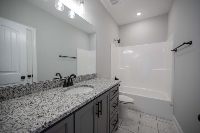 135 Bruce Meadows Dr, Beechgrove, TN 37018 - bathroom with vanity, shower / washtub combination, and marble finish floors
