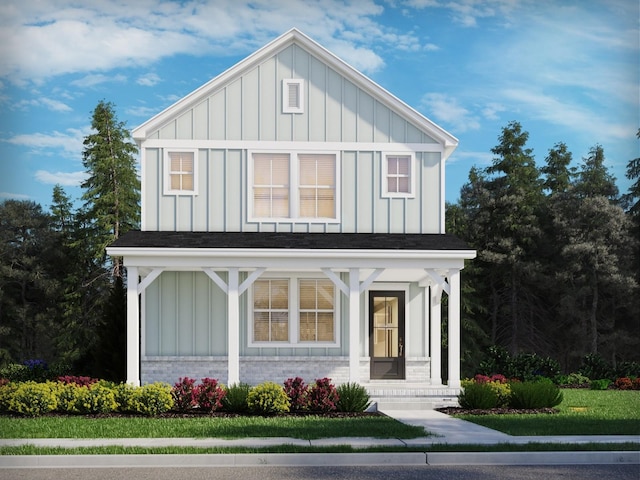 7019 Chardon St, Franklin, TN 37067 - view of front of house with board and batten siding and covered porch