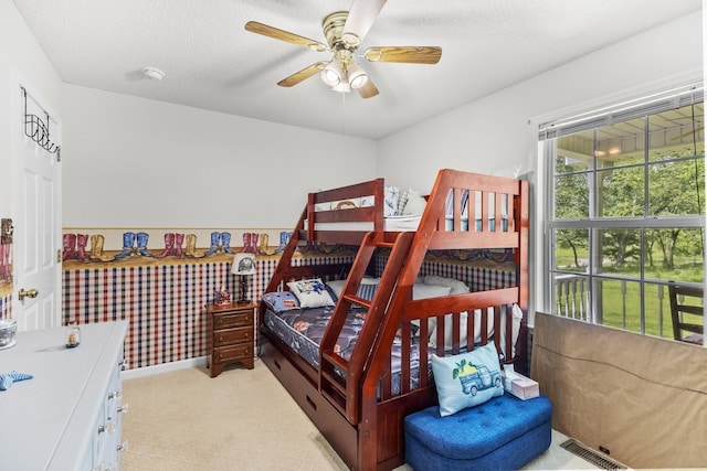 3330 Booker Farm Rd, Mount Pleasant, TN 38474 - bedroom with light carpet and a ceiling fan