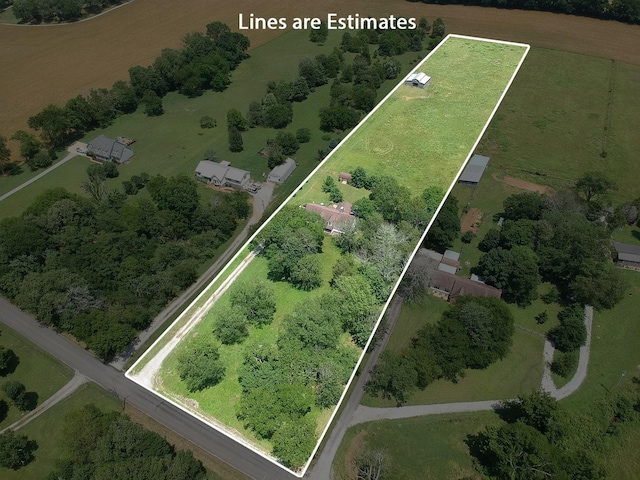 3330 Booker Farm Rd, Mount Pleasant, TN 38474 - aerial overview of property's location with property boundaries highlighted and rural landscape