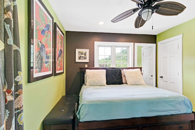 189 Cross Creek Dr, Manchester, TN 37355 - bedroom with recessed lighting and a ceiling fan