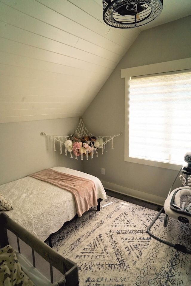 450 Lowe Branch Rd, Centerville, TN 37033 - bedroom with lofted ceiling and baseboards