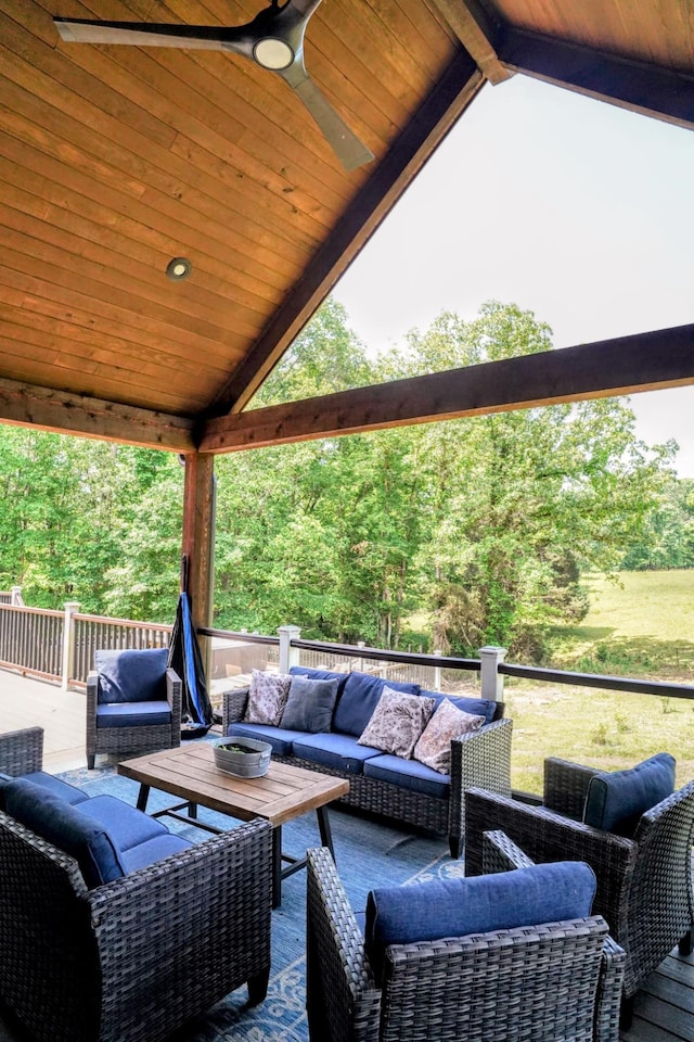 450 Lowe Branch Rd, Centerville, TN 37033 - view of patio / terrace with outdoor lounge area and a wooden deck