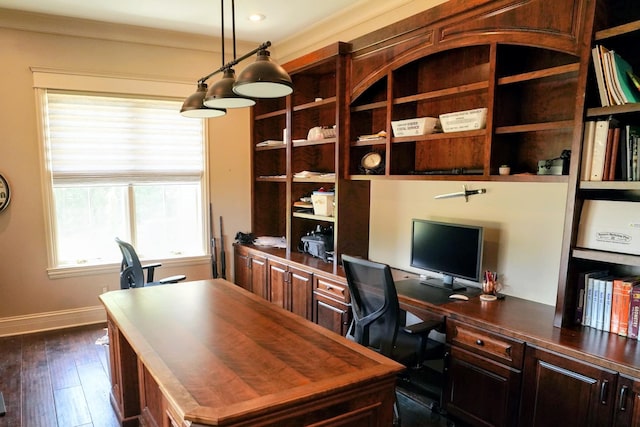 450 Lowe Branch Rd, Centerville, TN 37033 - office featuring dark wood-type flooring and recessed lighting