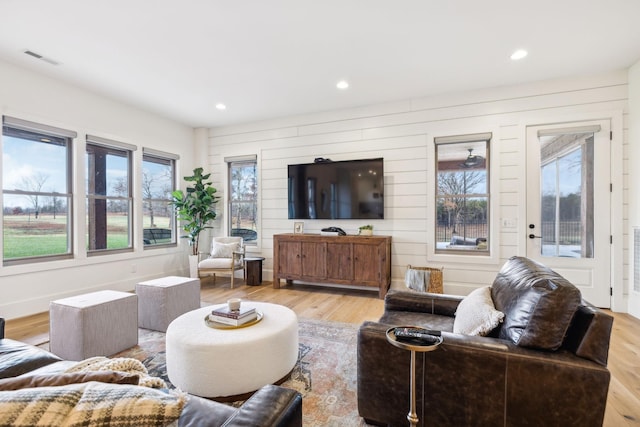 1249 Wilson School Rd, Chapel Hill, TN 37034 - living room featuring light wood finished floors, healthy amount of natural light, and recessed lighting
