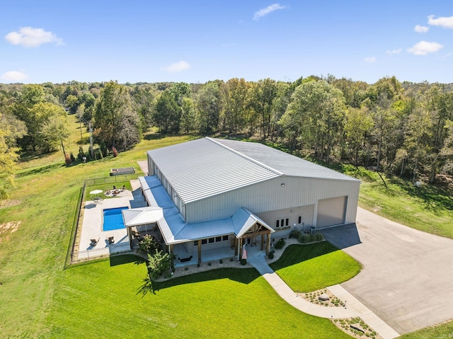 1249 Wilson School Rd, Chapel Hill, TN 37034 - view from above of property with a pool area and a forest