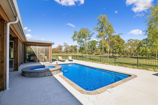 1249 Wilson School Rd, Chapel Hill, TN 37034 - view of swimming pool with a patio, a fenced backyard, and a sunroom