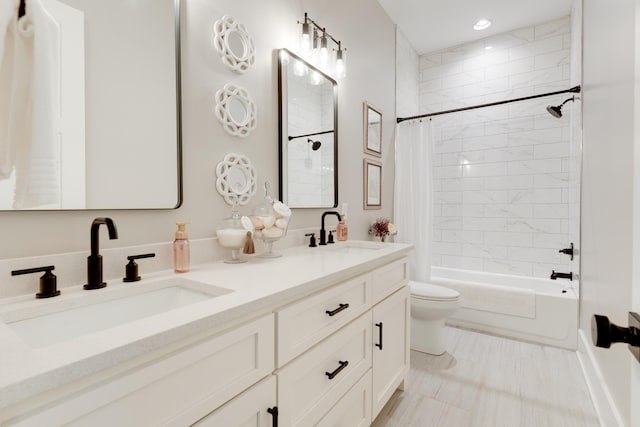 1036 Wilderness Way, Cottontown, TN 37048 - full bathroom with shower / tub combo with curtain and double vanity