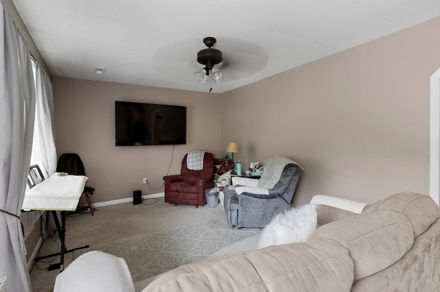 460 E Georgia Ave, Whitwell, TN 37397 - living area featuring carpet flooring and a ceiling fan