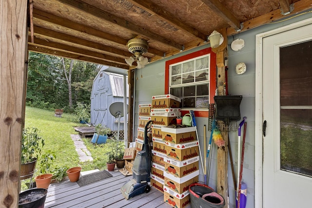 460 E Georgia Ave, Whitwell, TN 37397 - deck with a storage shed and a yard