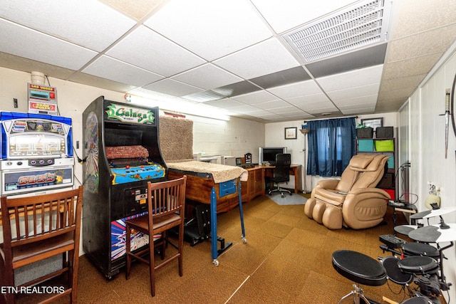 311 E Chestnut Hill Rd, Townsend, TN 37882 - office area with a paneled ceiling and tile patterned floors