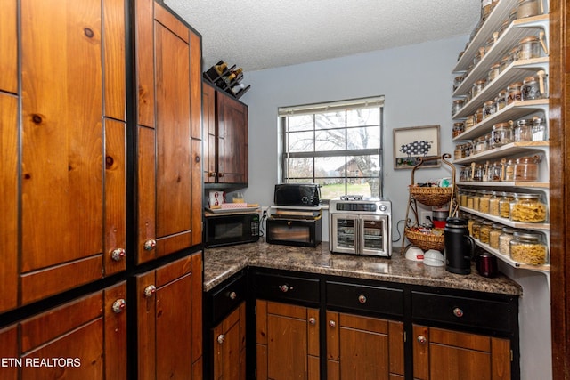 311 E Chestnut Hill Rd, Townsend, TN 37882 - kitchen featuring black microwave and a textured ceiling