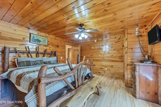 1615 Mountain Dreams Way, Sevierville, TN 37862 - bedroom with wood-type flooring, wood walls, and wood ceiling