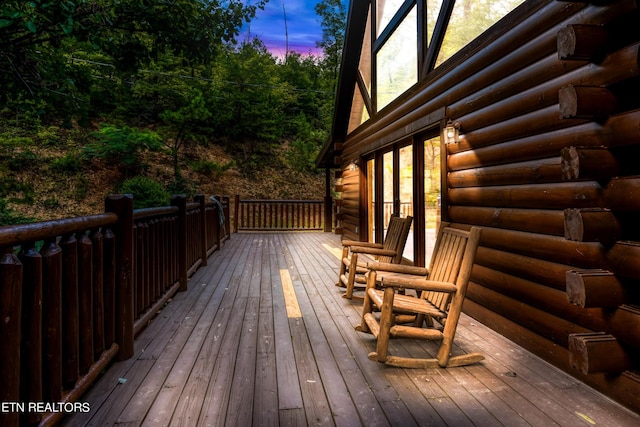 1615 Mountain Dreams Way, Sevierville, TN 37862 - view of deck at dusk