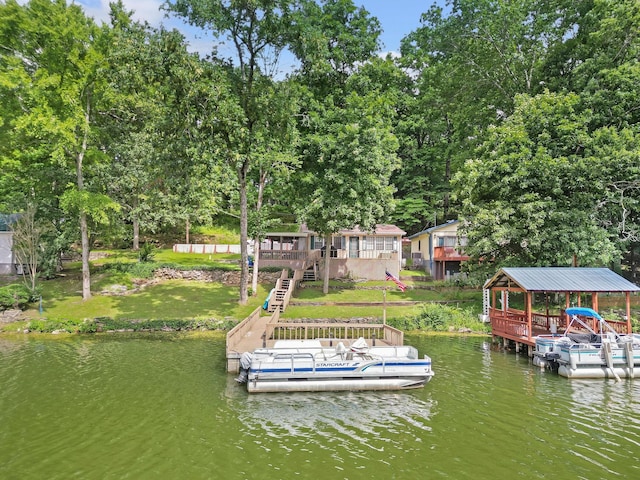 1795 Lake Logan Rd, Ardmore, TN 38449 - dock featuring a water view and a lawn