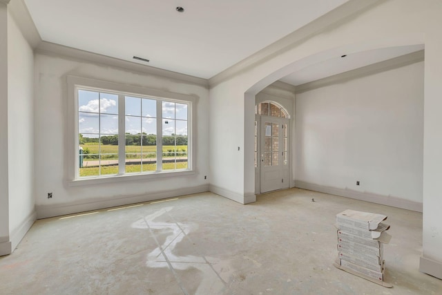 5414 Old Salem Rd, Rockvale, TN 37153 - unfurnished room with arched walkways and unfinished concrete flooring