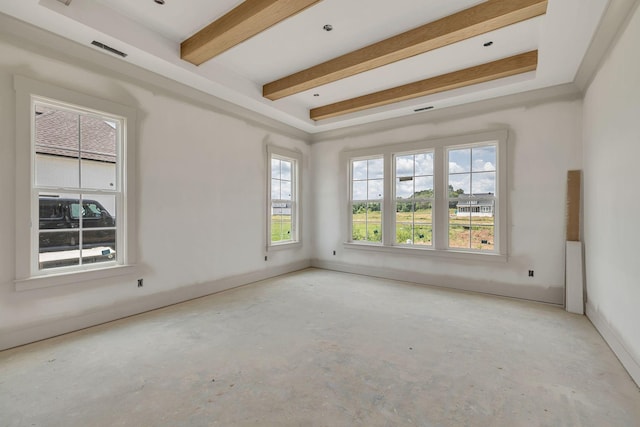 5414 Old Salem Rd, Rockvale, TN 37153 - spare room featuring beamed ceiling and unfinished concrete floors