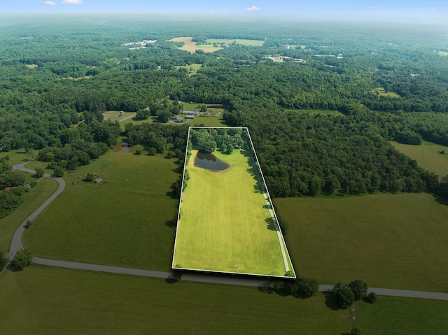 7180 Elrod Rd, Fairview, TN 37062 - overview of rural landscape with property parcel outlined and a heavily wooded area
