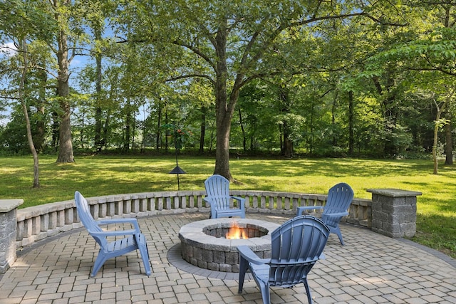 7180 Elrod Rd, Fairview, TN 37062 - view of patio / terrace with an outdoor fire pit
