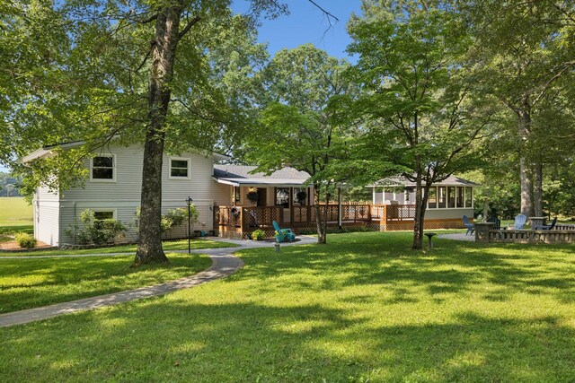 7180 Elrod Rd, Fairview, TN 37062 - view of grassy yard featuring a wooden deck