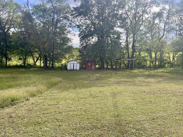 4038 Mount Zion Rd, Morrison, TN 37357 - view of grassy yard with a storage shed
