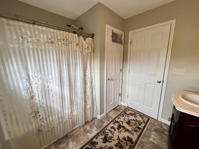 4038 Mount Zion Rd, Morrison, TN 37357 - full bathroom with vanity and a shower with curtain