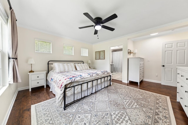 1704 Christi Ave, Chapel Hill, TN 37034 - bedroom featuring crown molding, wood finished floors, ceiling fan, and ensuite bath
