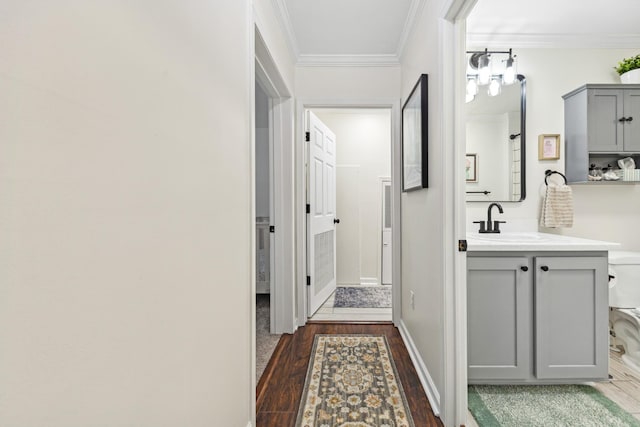 1704 Christi Ave, Chapel Hill, TN 37034 - hallway featuring ornamental molding and wood finished floors