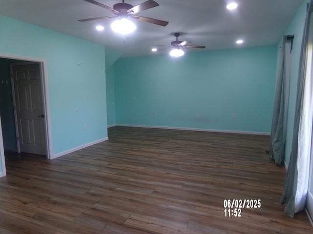 1835 Mosley Ferry Rd, Chapmansboro, TN 37035 - unfurnished room featuring a ceiling fan, wood finished floors, and recessed lighting