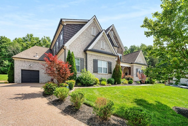 800 Singleton Ln, Brentwood, TN 37027 - view of front of property featuring brick siding, a garage, concrete driveway, a front yard, and a shingled roof