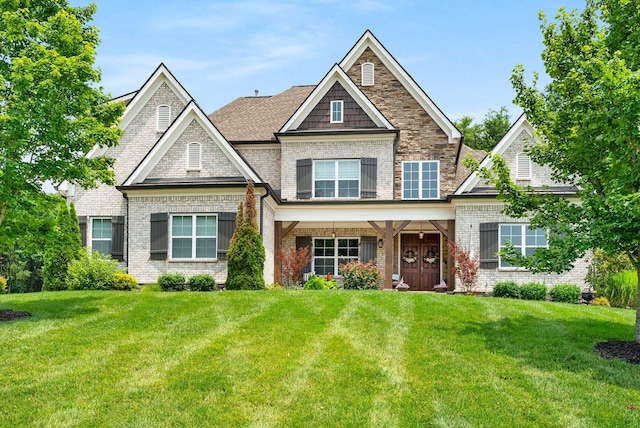 800 Singleton Ln, Brentwood, TN 37027 - craftsman-style home with a front yard, brick siding, and roof with shingles