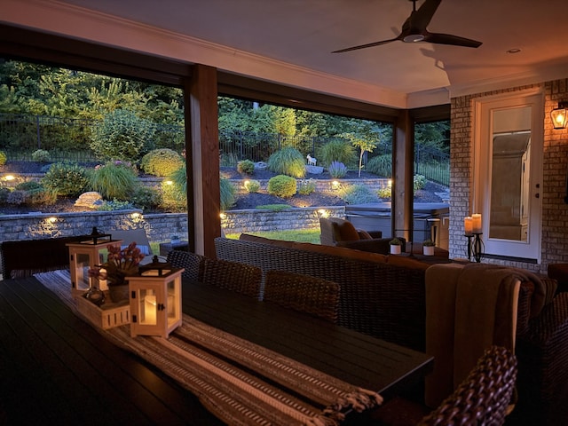 800 Singleton Ln, Brentwood, TN 37027 - wooden terrace featuring a ceiling fan