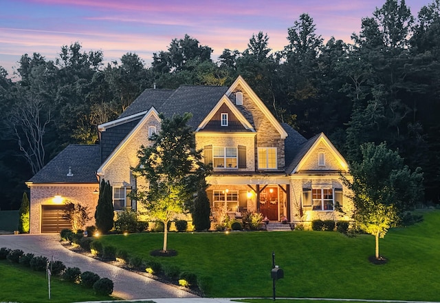 800 Singleton Ln, Brentwood, TN 37027 - craftsman house with a porch, a yard, a garage, stone siding, and driveway