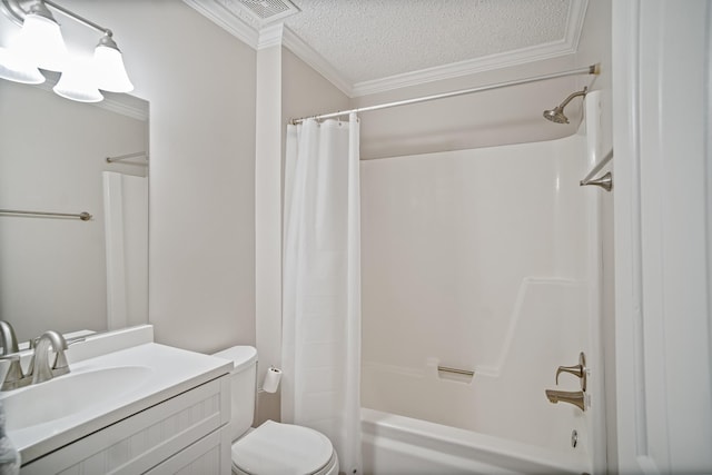 1301 Neelys Bend Rd Unit 14, Madison, TN 37115 - bathroom with crown molding, vanity, a textured ceiling, and shower / bath combo