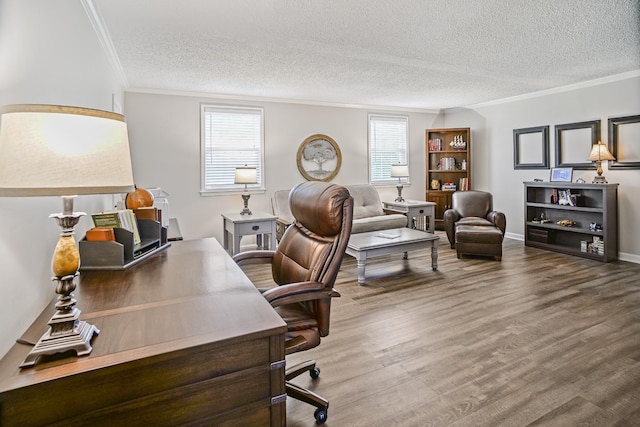1301 Neelys Bend Rd Unit 14, Madison, TN 37115 - office area featuring wood finished floors, a textured ceiling, and crown molding