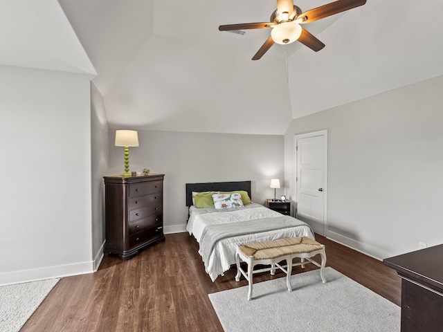 71 Windjammer Ct, Winchester, TN 37398 - bedroom featuring lofted ceiling, wood finished floors, and ceiling fan