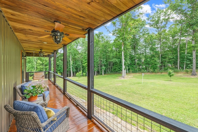 634 Cowboy Way, Jamestown, TN 38556 - sunroom with ceiling fan