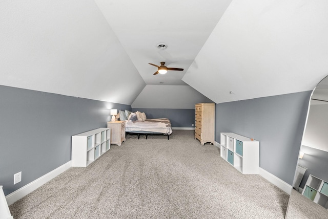 4921 Sango Rd, Clarksville, TN 37043 - carpeted bedroom with vaulted ceiling and a ceiling fan
