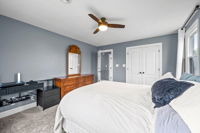 4921 Sango Rd, Clarksville, TN 37043 - carpeted bedroom with a closet and a ceiling fan