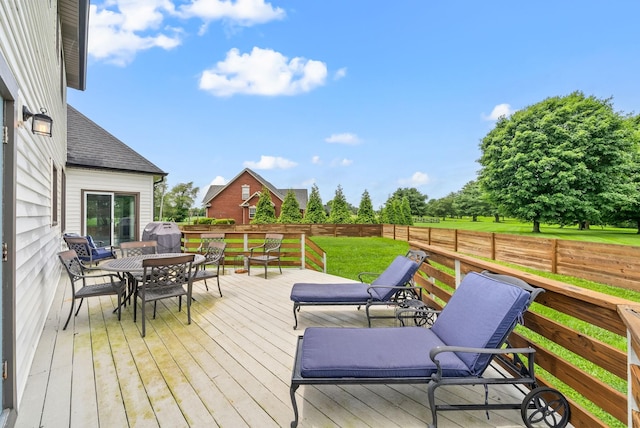 4921 Sango Rd, Clarksville, TN 37043 - wooden deck featuring outdoor dining area